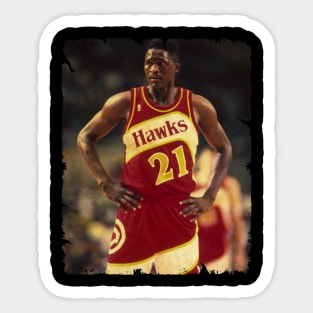 Dominique Wilkins - Vintage Design Of Basketball Sticker